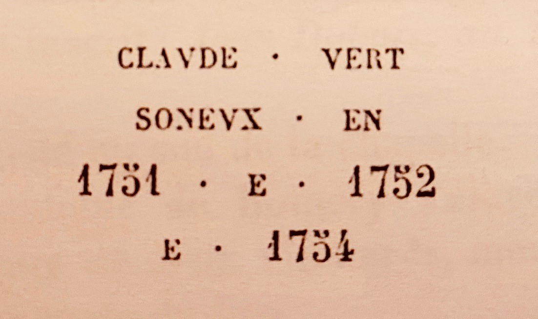 Inscription du sonneur Claude Vert (1751-1754)